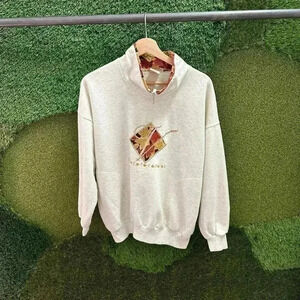 Vintage Victoria Collared  1/4 Zip Sweatshirt Small